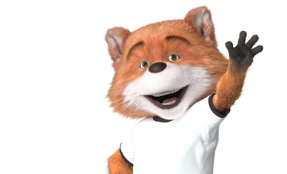 Vos die zijn poot opsteekt om aandacht te krijgen